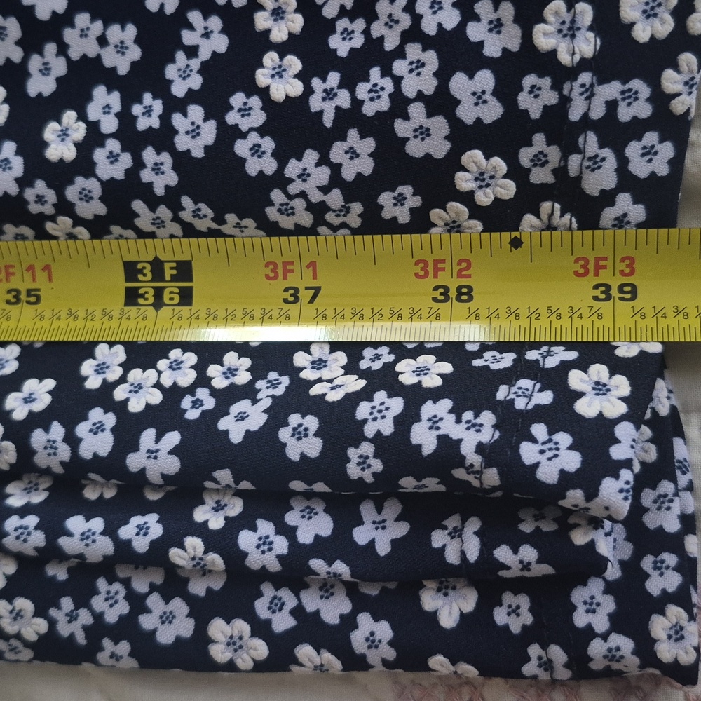 Jessica Howard Navy Sleeveless Zip Closure Back Dress White Floral Daisies 14P - Picture 6 of 12